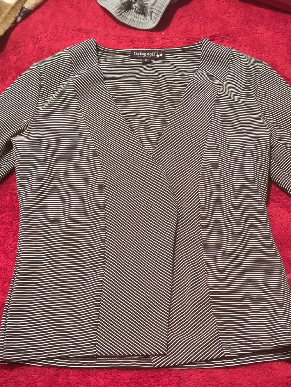 Black And White Open Front Jacket